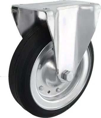 Obrázek produktu pro Kovovo-pryžová kola Rezervní kolo Pryž 200 mm / 180 kg V nenaklápěcích skříních Plné pryžové pneumatiky Ocelové ráfky Přepravní kolečka (63)