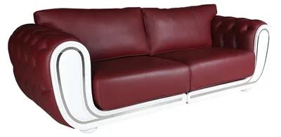 Obrázek produktu pro červená pohovka Chesterfield do obývacího pokoje, třímístná kožená pohovka