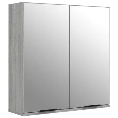 Zdjęcie produktu dla vidaXL Szafka łazienkowa z lustrem szara Sonoma 64x20x67 cm