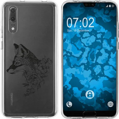 Produktbild von PhoneNatic Case kompatibel mit Huawei P20 Silikon-Hülle Floral Fuchs M1-1
