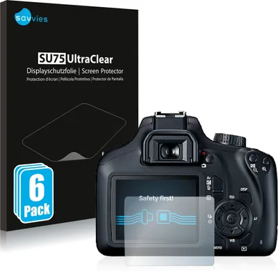 Produktbild von 6x Für Canon EOS 4000D Schutzfolie Savvies Displayschutz Display Schutz Folie Klar Transparent