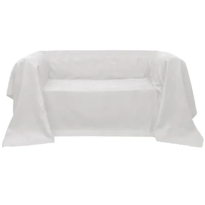 Zdjęcie produktu dla vidaXL Narzuta na sofę z mikrozamszu kremowa 270 x 350 cm