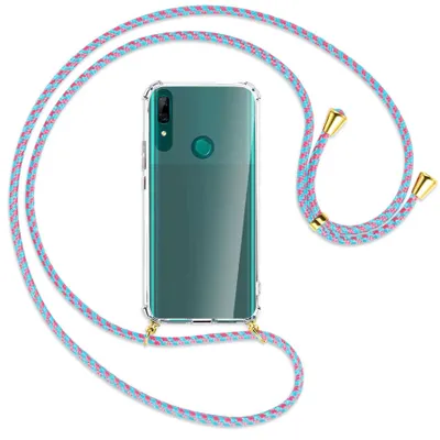 Produktbild von Handykette Backcover-Schutzhülle mit Band (Metall goldfarben) für Huawei P Smart Z - pink/mint