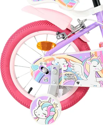 Immagine prodotto di Bicicletta per bambini Volare Unicorn - Modello da ragazza - 14 pollici - Viola - Con due freni a mano