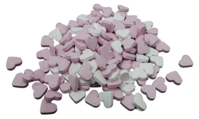 Produktbild von Rosa Weiße Mini Dextrose Herzen fruchtig süße kleine Herzen 175g