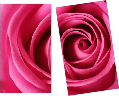 Produktbild von Spritzschutz Herdabdeckplatte Schneidebrett aus Glas Blume von Nahem 2-Teilig (60x52cm)