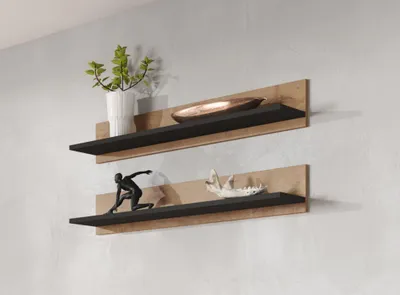 Produktbild von Furniture24 Hängeregal Soho S-5 modernes Wohnzimmer Lefkas Eiche
