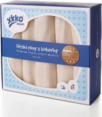 Obrázok produktu pre xkko bavlnené plienky 70x70 cm mušelínsada 5 ks prírodné