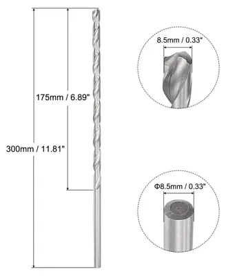 Produktbild von Spiralbohrer Extra Lange Bohrer aus Hochgeschwindigkeitsstahl 8,5 x 300 mm