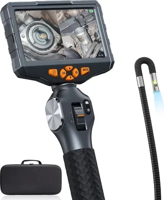Produktbild von Teslong TD500 Pro Endoskop mit 5" IPS-Display, 6,5mm Sonde, Doppelkamera, 1,55m Kabel