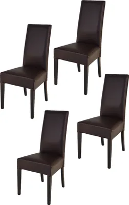 Produktbild von t m c s Tommychairs - 4er Set Moderne Stühle LUISA für Küche und Esszimmer, robuste Struktur aus lackiertem Buchenholz Farbe Wengeholz, Gepolstert und mit Kunstleder in der Farbe Mokka bezogen