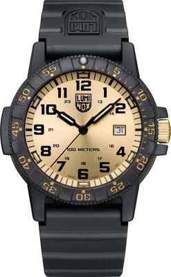 Luminox XS.0325.GP Herrenuhr Leatherback Sea Turtle Giant Schwarz/Goldfarben 1