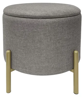 Produktbild von ECHTWERK Sitzhocker Logan mit hochwertigem Oberflächenbezug aus Polyester, Aufbewahrungsfunktion, 40 x 40 x 40 cm, bis 150 kg, grau, EW-RH-0436G