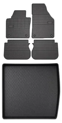 Produktbild von Gummimatten + Kofferraumwanne für Volkswagen Caddy III 2K 2015- (5-Sitzer) – Schwarz, passgenau – Wielganizator SolidPRO