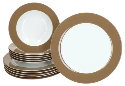 Produktbild von Ritzenhoff Nougat Doppio 12tlg Tafelservice Braun Essteller Suppenteller