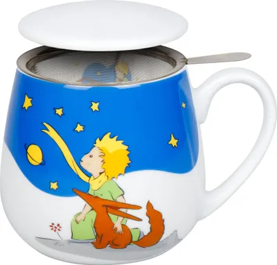 Produktbild von Könitz 1151433037 Becher mit Sieb und Deckel 400 ml - Der kleine Prinz Regenbogen - Tea for you / Teebecher