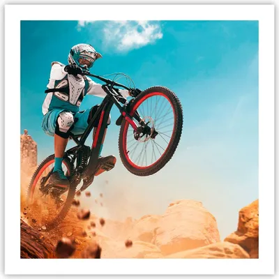 Produktbild von Poster - Poster ohne Rahmen - Fahrrad Sport Helm - 60x60 cm - Wand Bild - Wanddeko - Wandbilder - Kunstposter - Wandposter - Bilder - Kunstdruck - Wanddekoration - Wandbild - P2XAC60x60-4098
