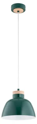 Obrázok produktu pre Závesná lampa LORIEN zelená – svetlé drevo, 1xE27x15W, kov, rozmery: 90x23x23 cm, IP20, Alfa