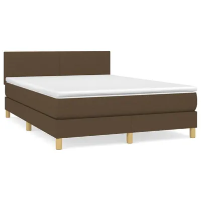 Produktbild von Boxspringbett mit Matratze Dunkelbraun 140x190 cm Stoff