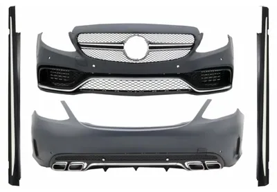 Imagen del producto de Kit de carrocería para Mercedes Clase C W205 berlina, modelos 2014-2018, alerones laterales con diseño C63.