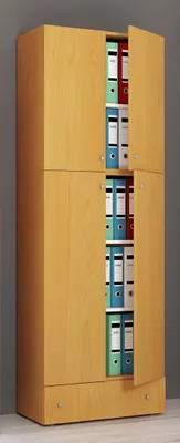 Produktbild von VCM XXL Büroschrank mit 5 Fächern und einer Schublade | moderner Aktenschrank mit Drehtüren | Maße ca. H. 200 x B. 70 x T. 39 cm – Lona 5-Fach