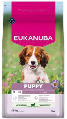 Obrázek produktu pro Krmivo EUKANUBA Puppy Small & Medium rich in lamb 3kg