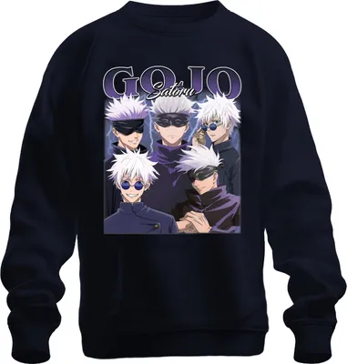 Produktbild von Gojo Satoru Jujutsu Kaisen Augenbinde weißes Haar Anime Geschenk Uni Sweatshirt Pullover, Navy, M
