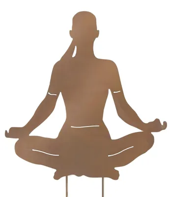 Produktbild von Metall Stecker. YOGA OM. Rost Gartenstecker. 45 x 46 x 78 cm.