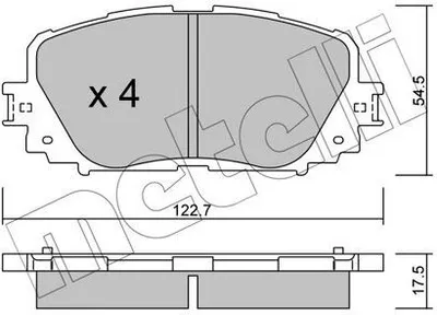 Produktbild von METELLI Bremsbeläge Satz Vorne Bremsklötze für TOYOTA Yaris Schrägheck (P9) 22-0820-0