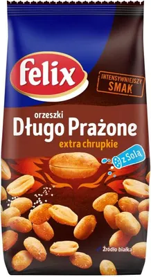 Zdjęcie produktu dla Felix Orzeszki Długo Prażone Extra Chrupkie Z Solą 220 G