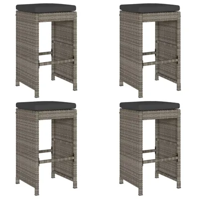 Produktbild von VidaXL 368690, Terrasse, Gepolsterter Sitz, Polyrattan, Stahl, Grau, 400 mm, 400 mm