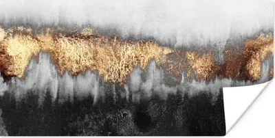 Produktbild von MuchoWow® Poster Gold - Chic - Abstrakt 40x20 cm - Poster für die Wand - Poster Schlafzimmer