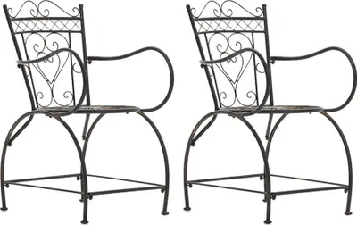 Produktbild von Set aus 2 Gartenstühlen aus Bronze – Terrassen – handgefertigtes Design und antike Patina-Oberfläche