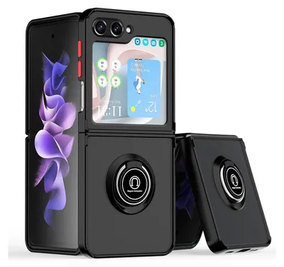 Immagine prodotto di Per Samsung Galaxy Z Flip7 FE / Flip6 5G Shadow Design TPU + PC Custodia Protettiva Cover Custodia Protettiva Cover Nero / Rosso