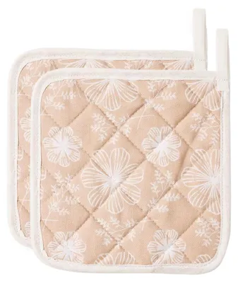 2er-Set Baumwoll-Topflappen 15x15 cm Herz-Design