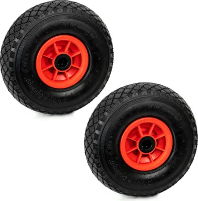 Produktbild von 2er Set Grafner® Vollgummi Sackkarrenrad / Bollerwagen PolyurethanRad 3.00-4