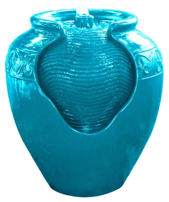 Produktbild von Gartenbrunnen Wasserstelle mit Glasiertem Topfdesign