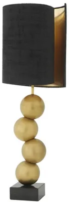 Produktbild von Casa Padrino Designer Tischleuchte Antik Messingfarben / Schwarz Ø 32 x H. 100 cm - Moderne Schreibtischleuchte mit Marmorsockel - Luxus Kollektion