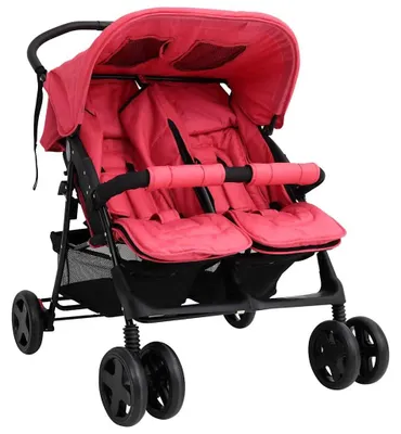 Immagine prodotto di Carrozzina gemellare - Carrozzina per due bambini - Carrozzina doppia - Passeggino tandem - Passeggino per due bambini - Struttura in acciaio
