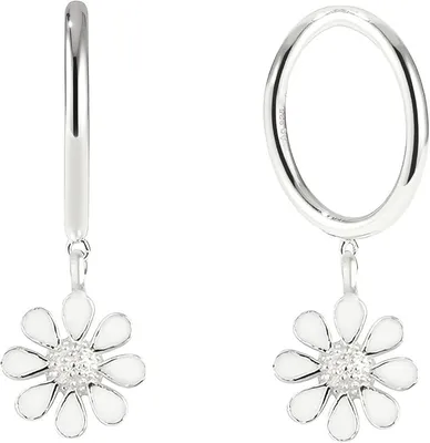 Produktbild von Ohrringe "Daisy" Hoops I Gänseblümchen Creolen I 925 Sterling Silber Blumen Ohrstecker I Antiallergen & er Echtschmuck