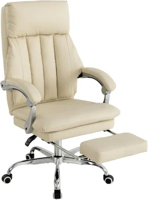 Zdjęcie produktu dla Fotel - Krzesło biurowe - Fotel wypoczynkowy - Leżak - Ergonomiczna konstrukcja - Skórapoliuretan z podnóżkiem