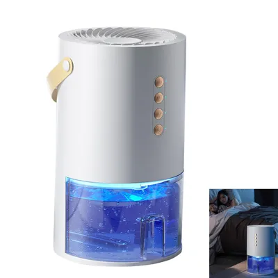 Produktbild von Elektrischer Luftentfeuchter,1300 ml Mini-Entfeuchter, leise <48 dB, tragbar, mit Nachtlicht & Negativionen-Reinigung, für Schlafzimmer, Bad & Zuhause