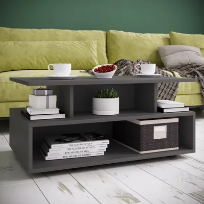 Produktbild von VCM Holz Couchtisch | Sofatisch mit ausreichend Stauraum | Maße ca. H. 40 x B. 80 x T. 50 cm | Wohnzimmertisch - Esila