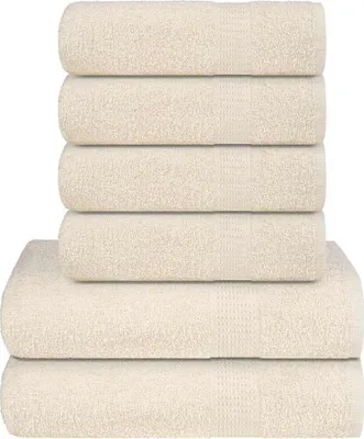 Produktbild von 6-tlg. Handtuch-Set Creme 360 g/m² 100% Baumwolle