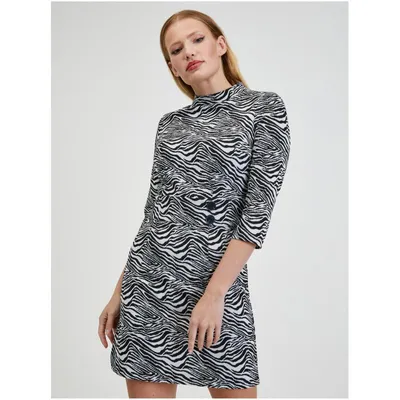Produktbild von Orsay Schwarz-weißes gemustertes Damenkleid 413031-001000__34
