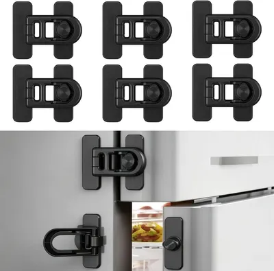 Imagen del producto de Cerraduras de seguridad para armarios y refrigeradores, 6 unidades, color , autoadhesivas, para muebles