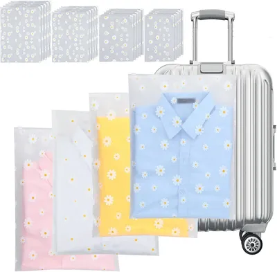 Imagen del producto de Bolsas transparentes, reutilizables, 20 unidades, de diferentes tamaños, con cierre de cremallera, para viajes