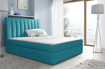 Produktbild von Boxspringbett Schlafzimmerbett MALENA 140x200cm Stoff Türkis