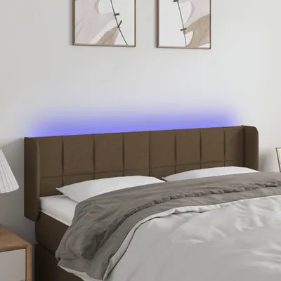 Produktbild von LED Kopfteil Dunkelbraun 147x16x78/88 cm Stoff