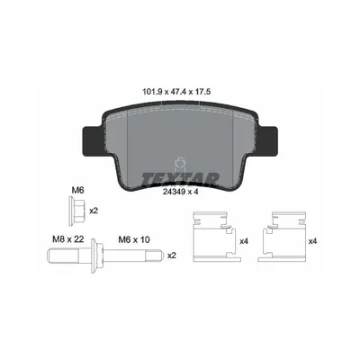Produktbild von Textar Bremsbeläge hinten für Opel Corsa D + Van 1,0 - 1,7 + CDTI Turbo